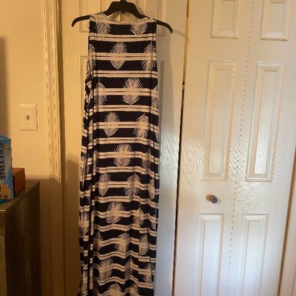 LANDS END SUMMER MAXI TANK DRESS 💎HOST PICK 💎 PALM PRINT EUC XL COTTON - Picture 7 of 14